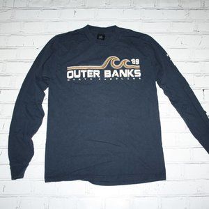 Prairie Mountain Size Small Navy Blue Outer Banks Long Sleeve Shirt